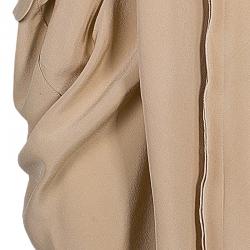 Pre Owned Marni Nude Silk Gathered Sleeveless Dress S