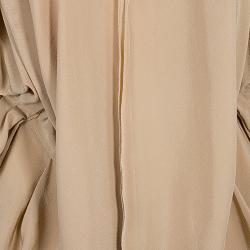 Pre Owned Marni Nude Silk Gathered Sleeveless Dress S