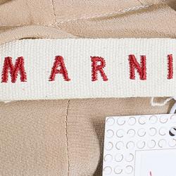 Pre Owned Marni Nude Silk Gathered Sleeveless Dress S