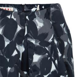 Pre Owned Marni Monochrome Floral Print Skirt S