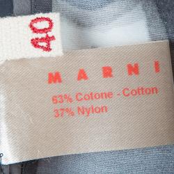 Pre Owned Marni Monochrome Floral Print Skirt S