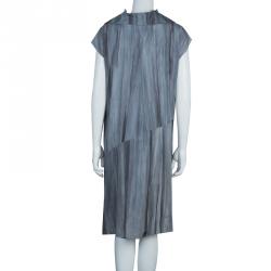 Pre Owned Marni Grey Printed Silk Dress M