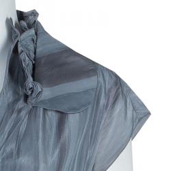 Pre Owned Marni Grey Printed Silk Dress M