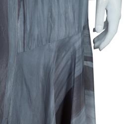 Pre Owned Marni Grey Printed Silk Dress M