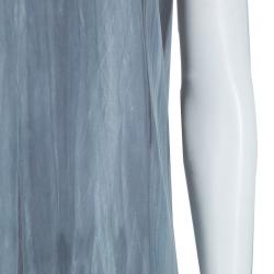 Pre Owned Marni Grey Printed Silk Dress M