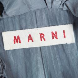 Pre Owned Marni Grey Printed Silk Dress M