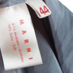 Pre Owned Marni Grey Printed Silk Dress M
