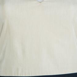 Pre Owned Marni Cream Contrast Applique Detail Sleeveless Dress S