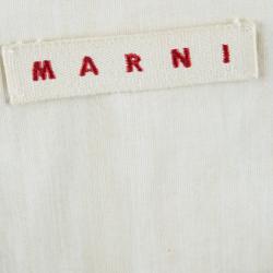 Pre Owned Marni Cream Contrast Applique Detail Sleeveless Dress S