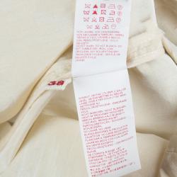 Pre Owned Marni Cream Contrast Applique Detail Sleeveless Dress S