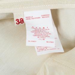 Pre Owned Marni Cream Contrast Applique Detail Sleeveless Dress S