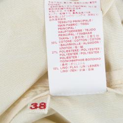 Pre Owned Marni Cream Contrast Applique Detail Sleeveless Dress S