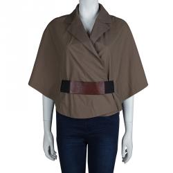 Pre Owned Marni Khaki Cotton Kimono Sleeve Jacket S