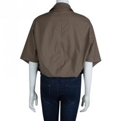 Pre Owned Marni Khaki Cotton Kimono Sleeve Jacket S