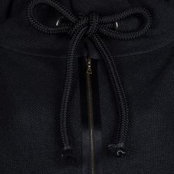 Pre Owned Marni Black Basket Weave Cord Detail Zip Front Cropped Jacket M 