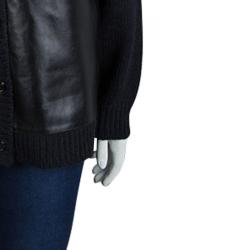 Pre Owned Marni Navy Blue Leather Panel Detail Buttondown Wool Cardigan M