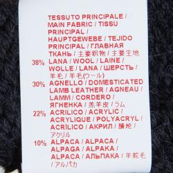 Pre Owned Marni Navy Blue Leather Panel Detail Buttondown Wool Cardigan M