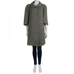 Pre Owned Marni Green Tweed Duster Coat M