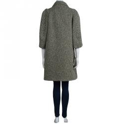 Pre Owned Marni Green Tweed Duster Coat M