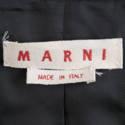 Pre Owned Marni Green Tweed Duster Coat M