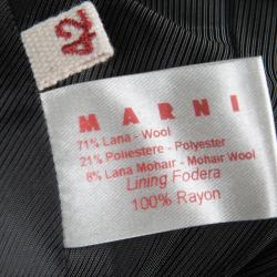 Pre Owned Marni Green Tweed Duster Coat M