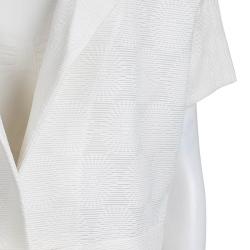 Marni Cream Textured Short Sleeve Open Front Jacket M