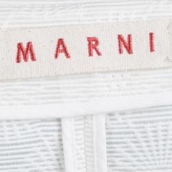 Marni Cream Textured Short Sleeve Open Front Jacket M
