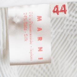 Marni Cream Textured Short Sleeve Open Front Jacket M