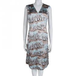 Marni Multicolor Printed Sleeveless Shift Dress M