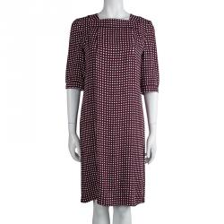 Pre Owned Marni Checkered Print Short Sleeve Shift Dress M