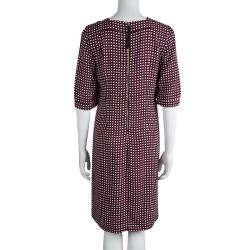 Pre Owned Marni Checkered Print Short Sleeve Shift Dress M