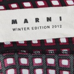 Pre Owned Marni Checkered Print Short Sleeve Shift Dress M