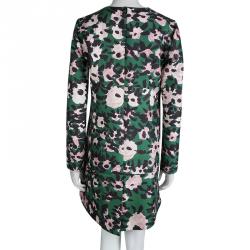 Pre Owned Marni Green Floral Print Long Sleeve Dress M