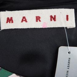 Pre Owned Marni Green Floral Print Long Sleeve Dress M