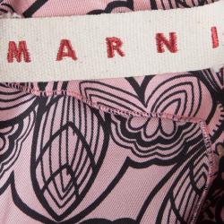 Pre Owned Marni Pink Silk Floral Printed Long Sleeve Blouse M