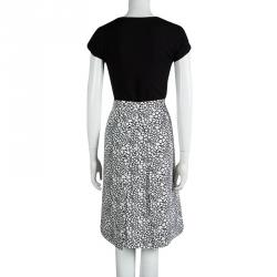 Pre Owned Marni Monochrome Printed Silk Skirt L