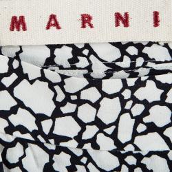 Pre Owned Marni Monochrome Printed Silk Skirt L