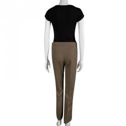 Marni Brown Mini Houndstooth Wool Trousers M