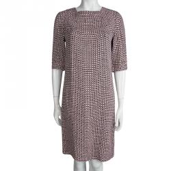 Pre Owned Marni Multicolor Checkered Print Square Neck Shift Dress S