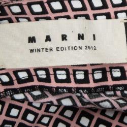 Pre Owned Marni Multicolor Checkered Print Square Neck Shift Dress S