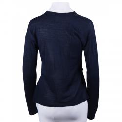 Pre Owned Marni Dark Grey Contrast Trim Knit Cardigan S