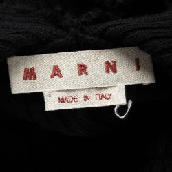 Marni Black Rib Knit Embellished Sleeve Detail Open Back Sweater M