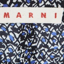Marni Multicolor Printed Silk Elasticized Waist Pants M