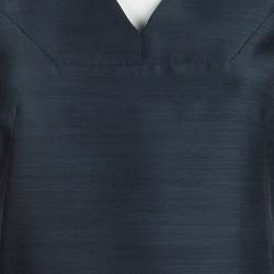 Pre Owned Marni Blue Paneled V-Neck Sleeveless Blouse M