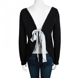 Pre Owned Marni Black Wool Open Back Ribbed Knit Sweater S