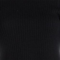 Pre Owned Marni Black Wool Open Back Ribbed Knit Sweater S
