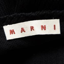 Pre Owned Marni Black Wool Open Back Ribbed Knit Sweater S