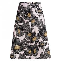 Pre Owned Marni Pink Floral Embossed Jacquard Skirt M