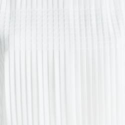 Pre Owned Marni White Cotton Pintucked Sleeveless Top M