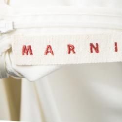 Pre Owned Marni Cream Silk Short Sleeve Top M